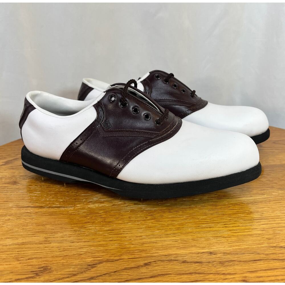 Footjoy GreenJoy Golf Shoes Men's US 7 White/Brown Synthetic Unworn No Box